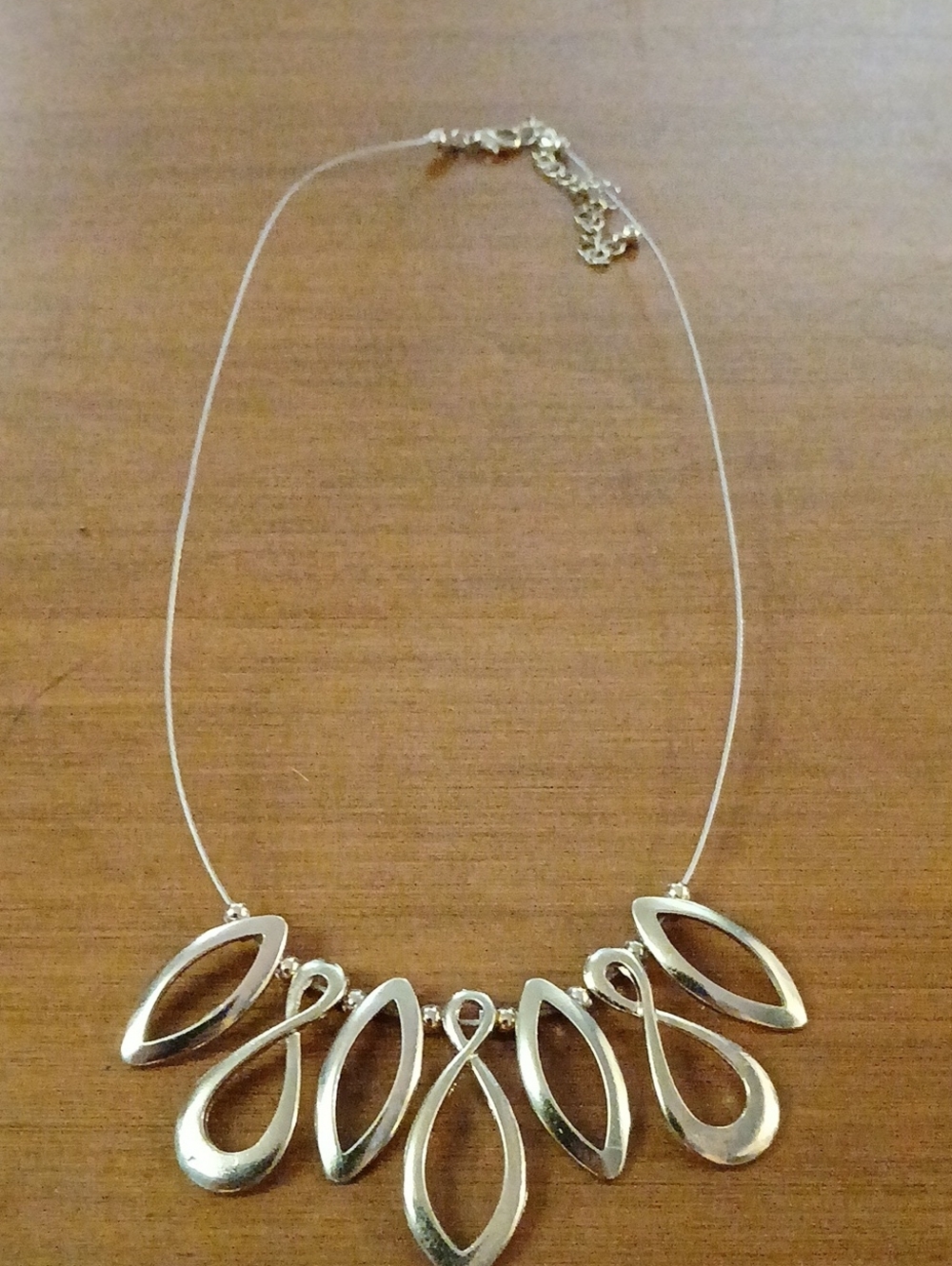 Gold Tone Teardrop Statement Necklace - Women's Fashion Jewelry